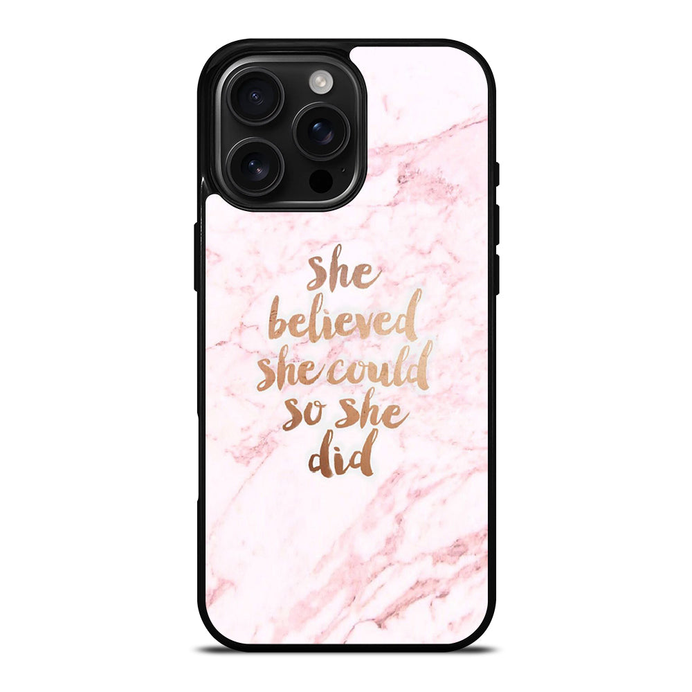 BELIEVE IN YOURSELF MARBLE iPhone Case Cover