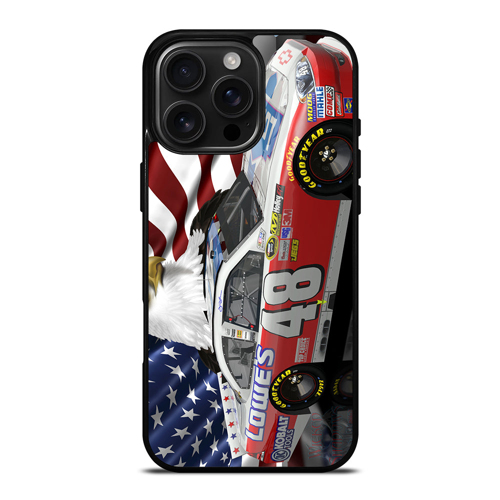 JIMMIE JOHNSON NASCAR AMERICAN FLAG iPhone Case Cover