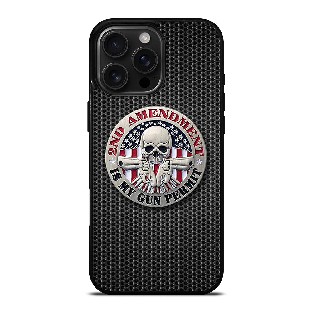 SECOND AMENDMENT AMERICAN GUN METAL LOGO iPhone Case Cover