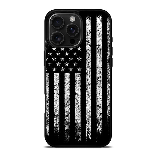 AMERICAN FLAG BLACK AND WHITE iPhone Case Cover