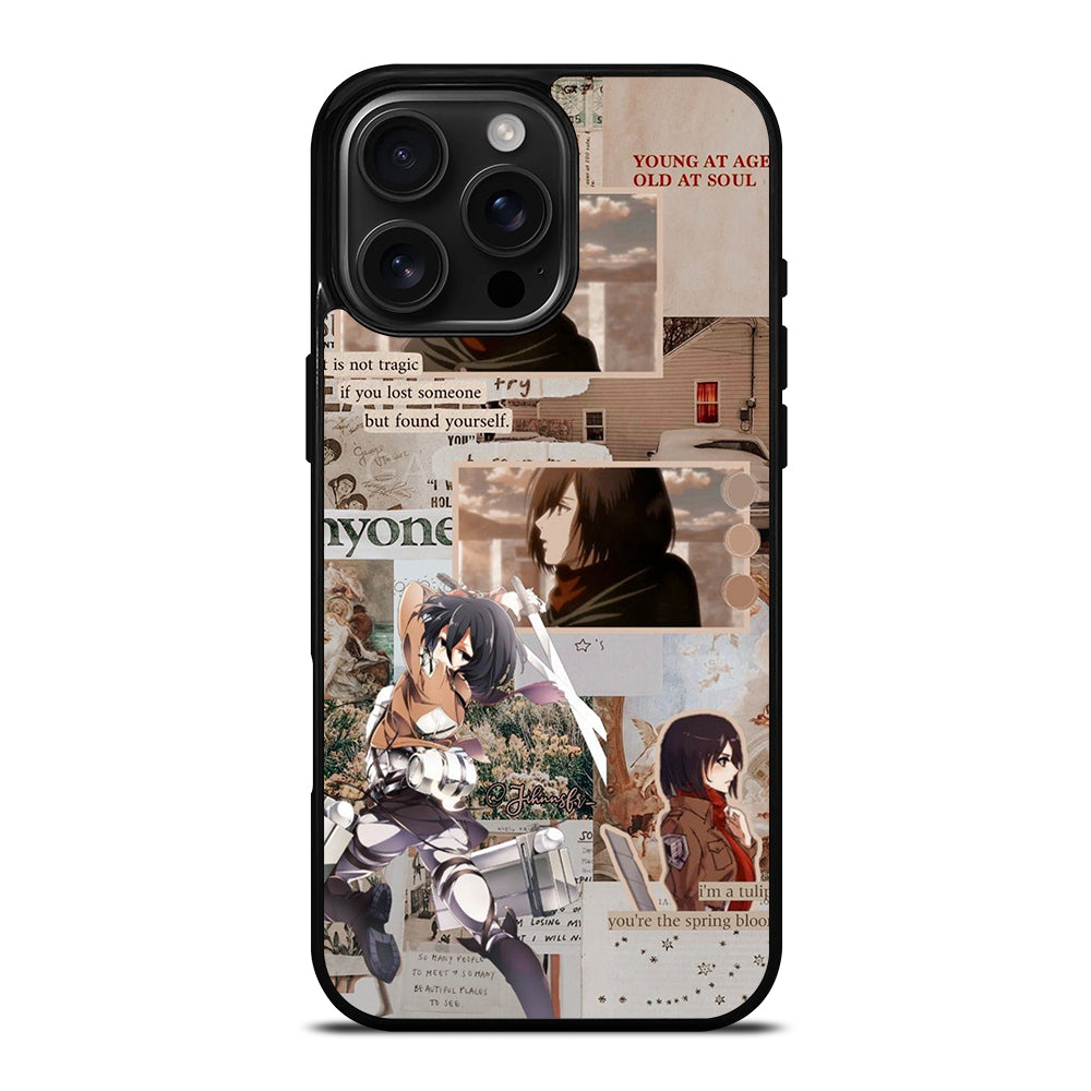 ATTACK ON TITAN MIKASA ACKERMAN COLLAGE iPhone Case Cover