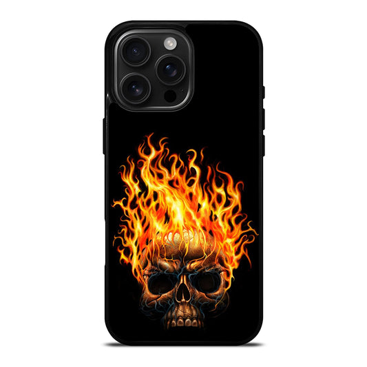 BIKER SKULL FLAMING iPhone Case Cover