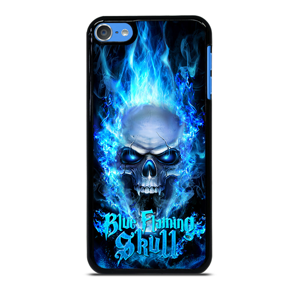 BIKER SKULL FLAMING BLUE iPod Touch Case Cover
