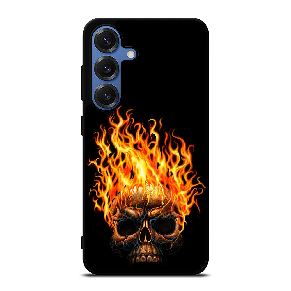 BIKER SKULL FLAMING Samsung Galaxy Case Cover