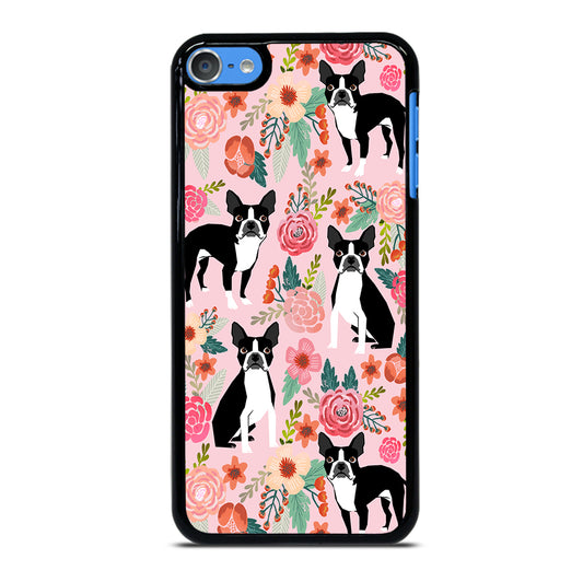 BOSTON TERRIER DOG FLORAL PATTERN iPod Touch Case Cover
