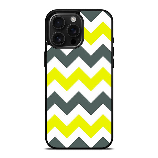 CHEVRON PATTERN YELLOW AND GREY iPhone Case Cover