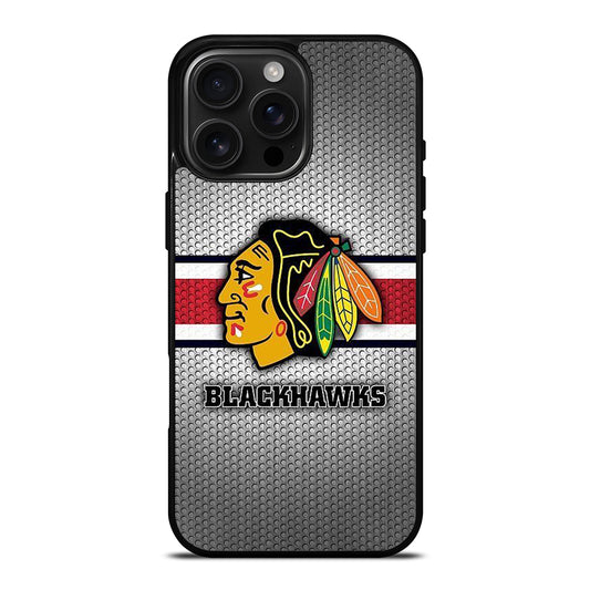 CHICAGO BLACKHAWKS METAL LOGO iPhone Case Cover