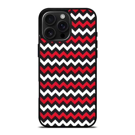 COLOR BLOCK DARK RED CHEVRON PATTERN iPhone Case Cover