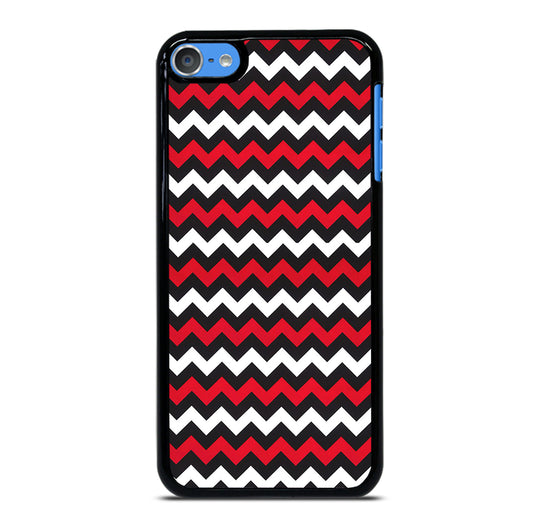 COLOR BLOCK DARK RED CHEVRON PATTERN iPod Touch Case Cover