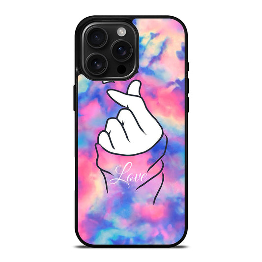 CUTE HEART FINGER MARBLE iPhone Case Cover