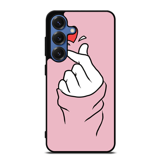 CUTE HEART FINGER PINK Samsung Galaxy Case Cover