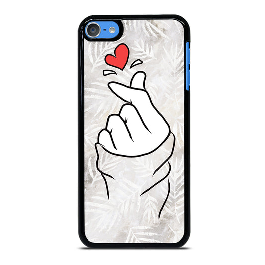 CUTE HEART FINGER WHITE MARBLE iPod Touch Case Cover