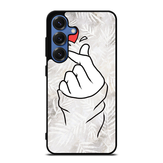 CUTE HEART FINGER WHITE MARBLE Samsung Galaxy Case Cover
