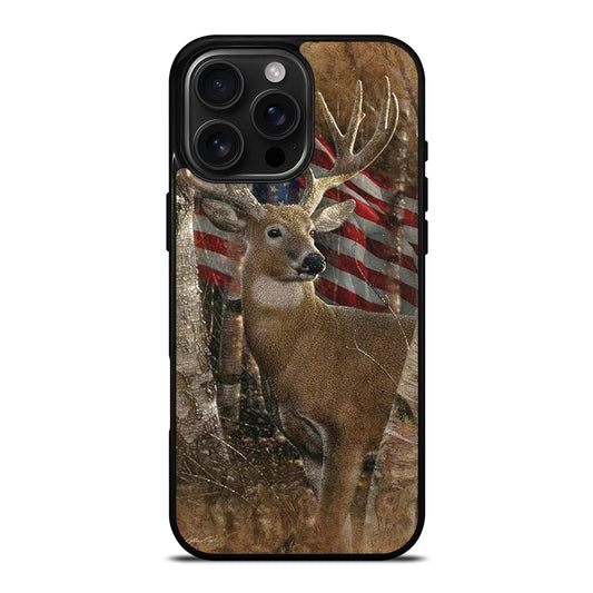 DEER HUNTING AMERICAN FLAG iPhone Case Cover