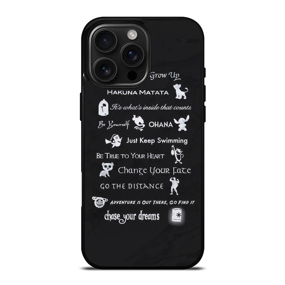 DISNEY LESSONS BLACK MARBLE iPhone Case Cover