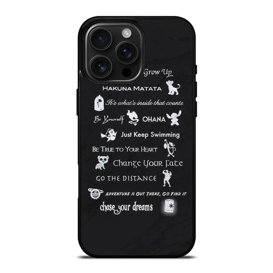 DISNEY LESSONS BLACK MARBLE iPhone Case Cover