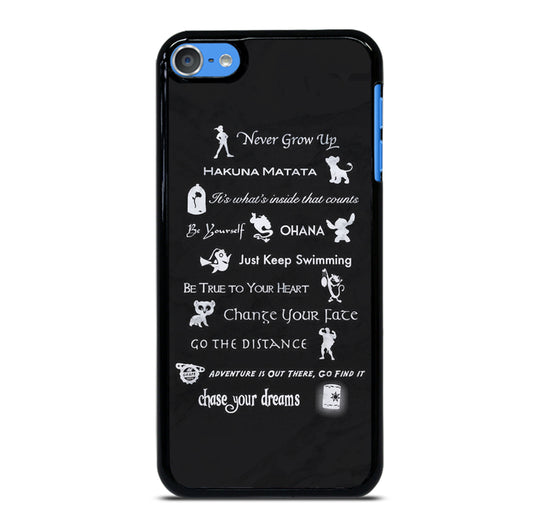 DISNEY LESSONS BLACK MARBLE iPod Touch Case Cover