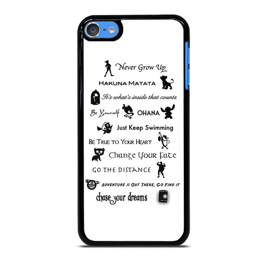 DISNEY LESSONS BLACK QUOTE iPod Touch Case Cover
