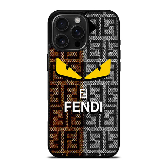 FENDI ROMA BROWN GREY PATTERN iPhone Case Cover