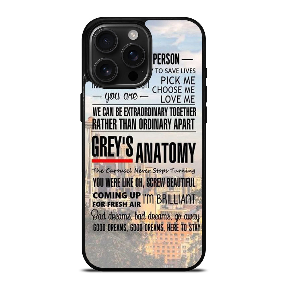 GREY'S ANATOMY QUOTE iPhone Case Cover