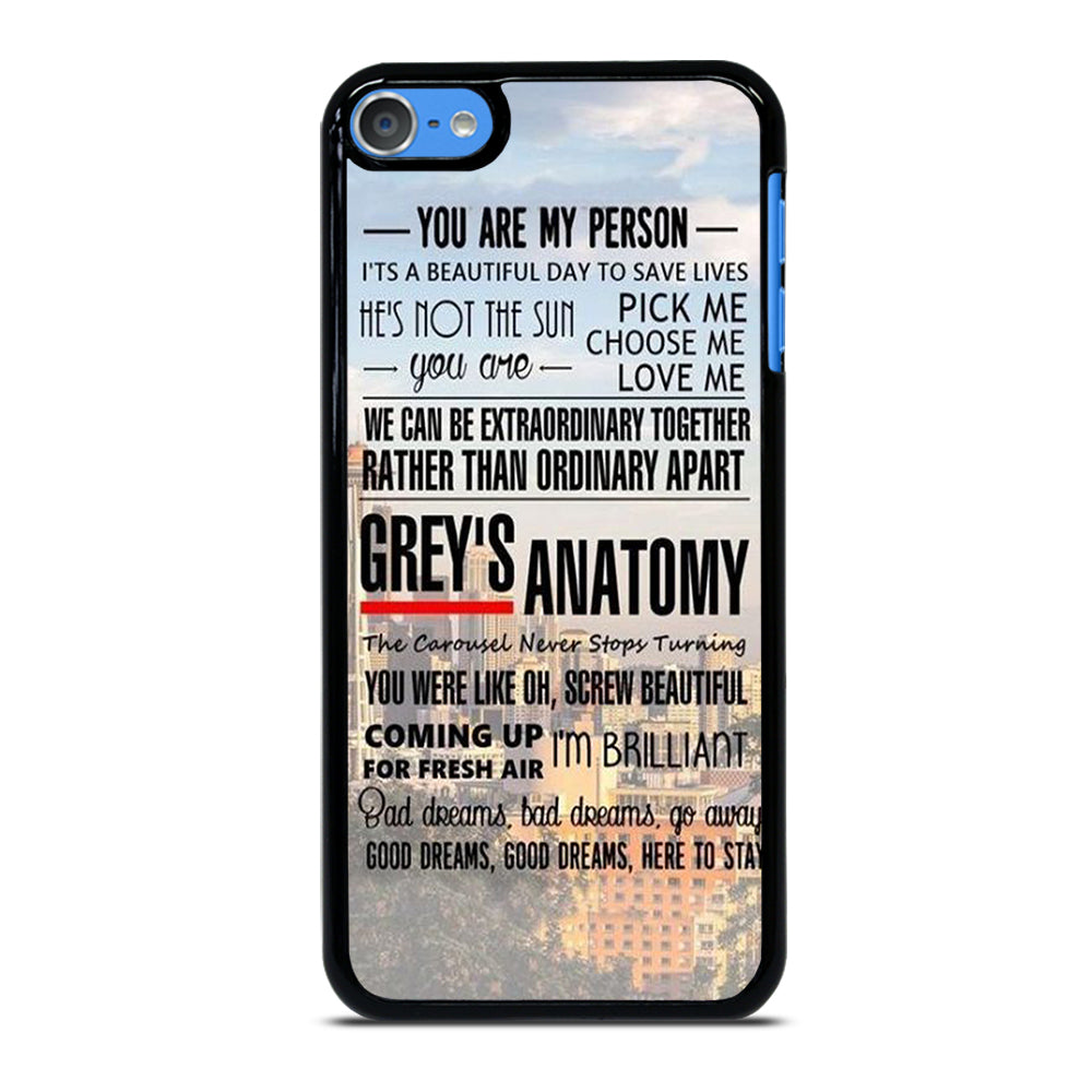 GREY'S ANATOMY QUOTE iPod Touch Case Cover
