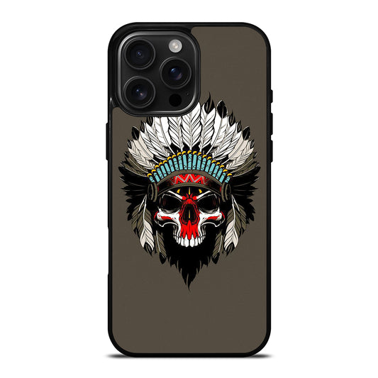 INDIAN FEATHER SKULL iPhone Case Cover