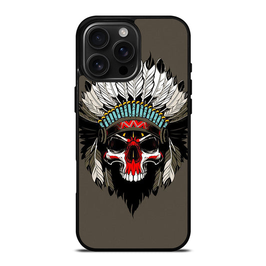 INDIAN FEATHER SKULL ART iPhone Case Cover