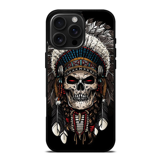 INDIAN FEATHER SKULL ART 2 iPhone Case Cover