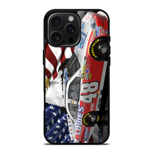 JIMMIE JOHNSON NASCAR AMERICAN FLAG iPhone Case Cover