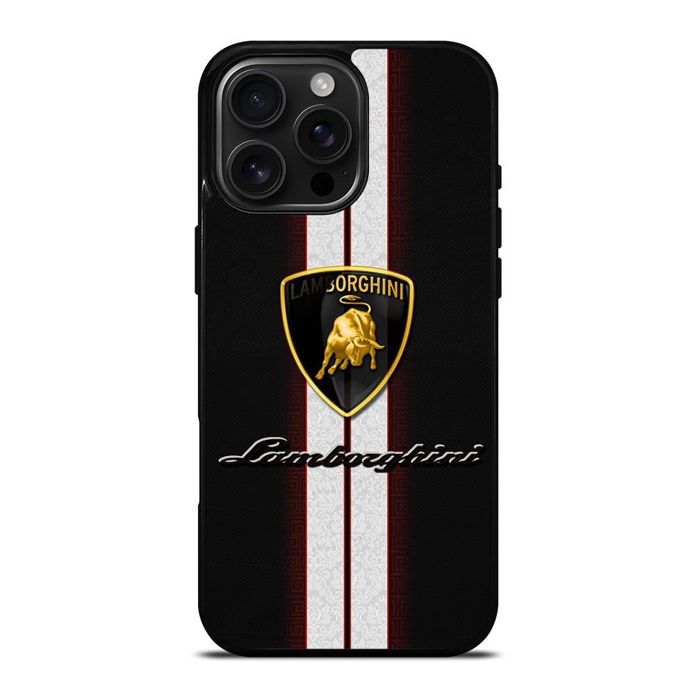 LAMBORGHINI WHITE STRIPE LOGO iPhone Case Cover