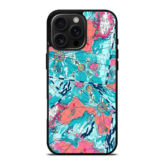 LILLY PULITZER WORLD MAPS iPhone Case Cover