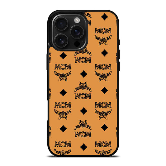 MCM WORLD WIDE BROWN LEATHER PATTERN iPhone Case Cover