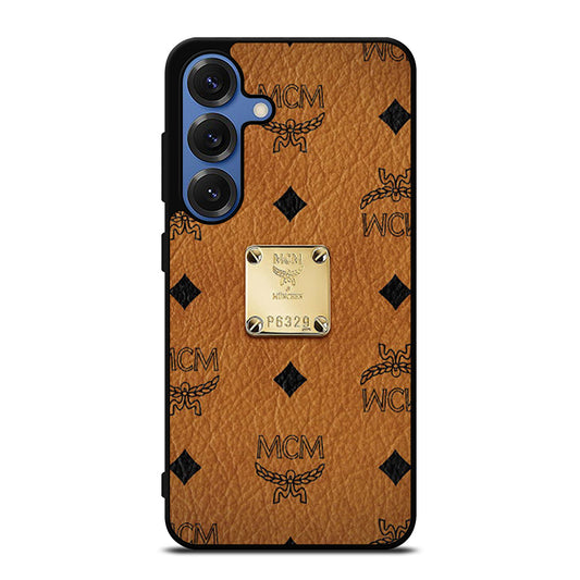 MCM WORLD WIDE BROWN LEATHER Samsung Galaxy Case Cover