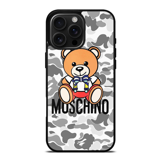 MOSCHINO TEDDY BEAR BAPE CAMO iPhone Case Cover