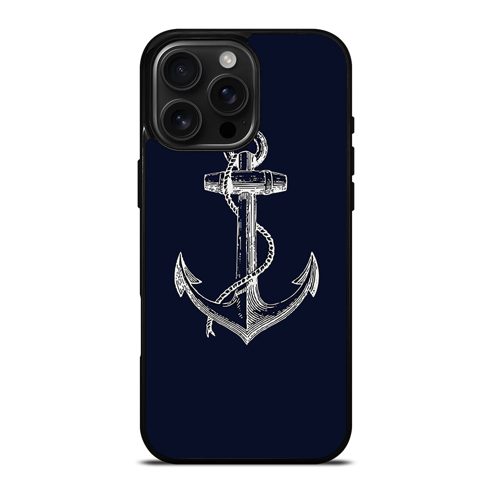 NAUTICAL ANCHOR NAVY BLUE iPhone Case Cover