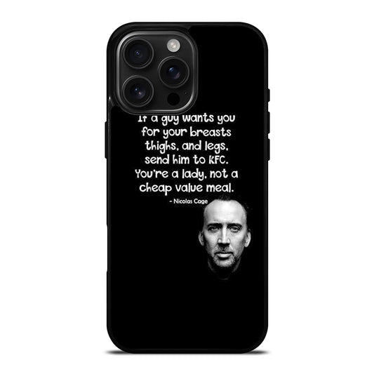 NICOLAS CAGE QUOTE iPhone Case Cover