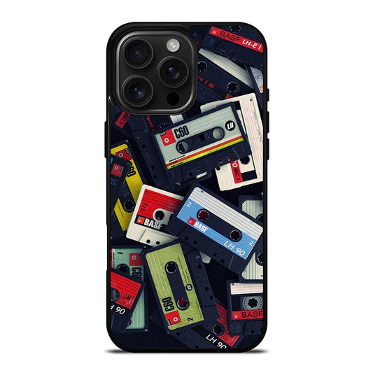 RETRO CASSETTE TAPE PATTERN iPhone Case Cover