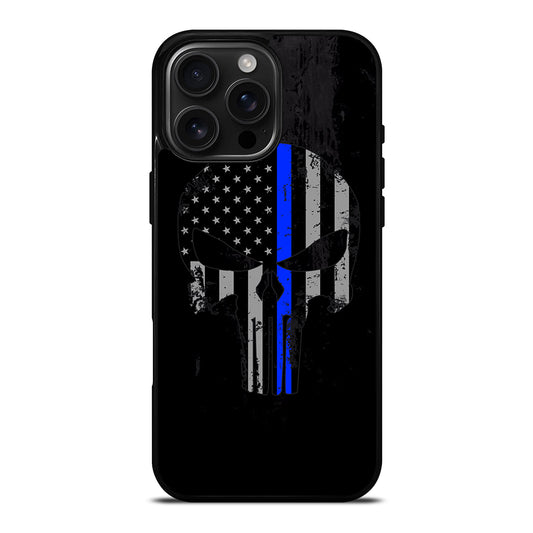 THIN BLUE LINE PUNISHER BLACK iPhone Case Cover
