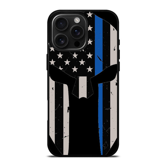 THIN BLUE LINE PUNISHER SKULL 1 iPhone Case Cover