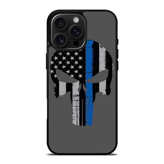 THIN BLUE LINE PUNISHER SKULL 2 iPhone Case Cover