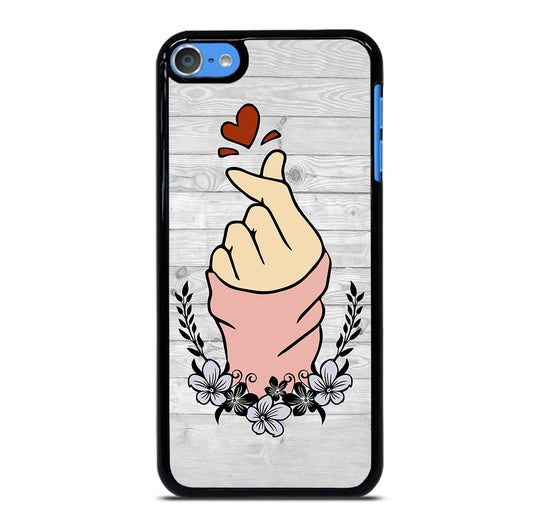 WOODEN CUTE HEART FINGER iPod Touch Case Cover