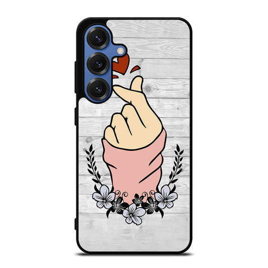 WOODEN CUTE HEART FINGER Samsung Galaxy Case Cover